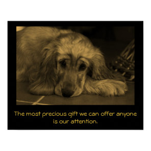 Sweet Dog with Inspirational Quote. Poster
