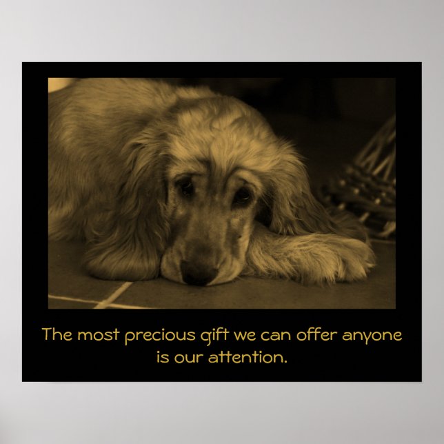 Sweet Dog with Inspirational Quote. Poster (Front)