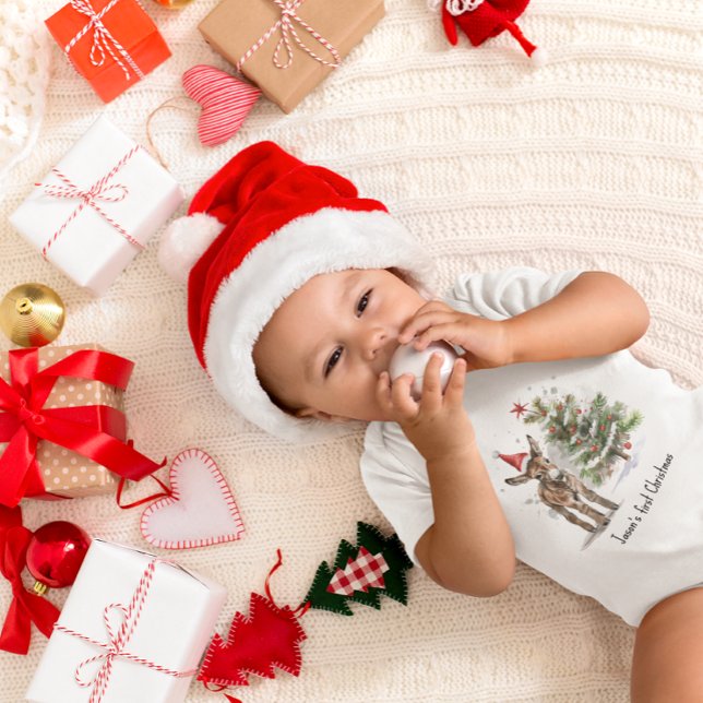 Sweet Donkey's First Christmas, custom Baby T-Shirt (Creator Uploaded)