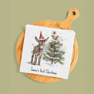 Sweet Donkey's First Christmas, custom Napkins