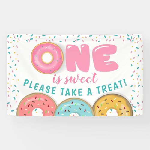 Sweet Donut 1st Birthday Party Take A Treat Banner