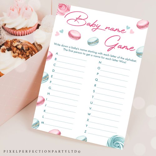 Sweet Donut Baby Shower Baby Name Game Card