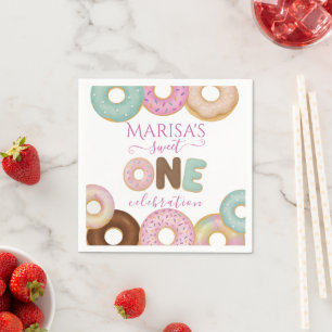 Sweet Donut Birthday   Colorful Kids Party -  Napkins