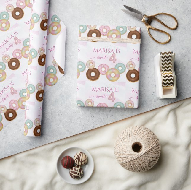 Sweet Donut Birthday | Colorful Kids Party -  Wrapping Paper (Crafts)