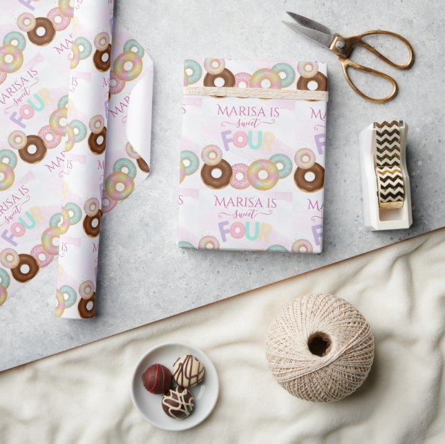 Sweet Donut Birthday | Colorful Kids Party -  Wrapping Paper (Crafts)