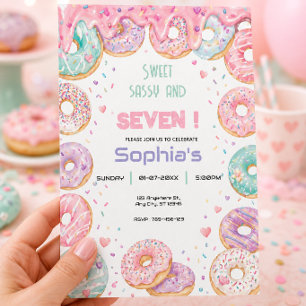 Sweet Donut Birthday Party Cute Pastel Girl Invitation