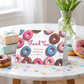 Sweet Donut Birthday Thank You Folded Card
