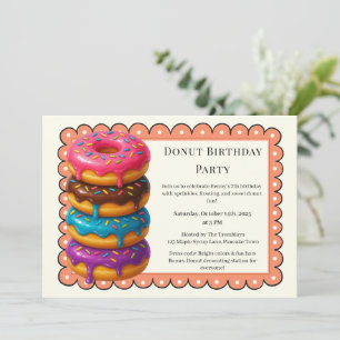 Sweet Donut Brunch   Birthday Celebration Invitation