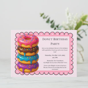 Sweet Donut Brunch   Birthday Celebration Invitation