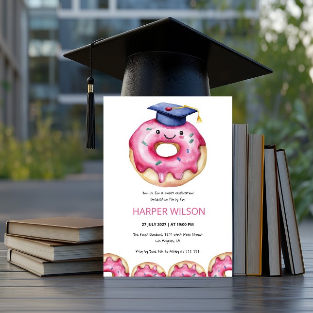 Sweet Donut Graduation Party Invitation (Creator Uploaded)