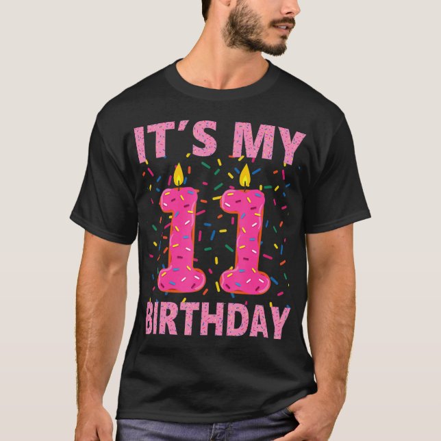 Sweet Donut It's My 11st Birthday Shirt 11 Yrs Old (Front)