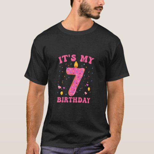 Sweet Donut Its My 7th Birthday  7 Years Old  1  T_Shirt