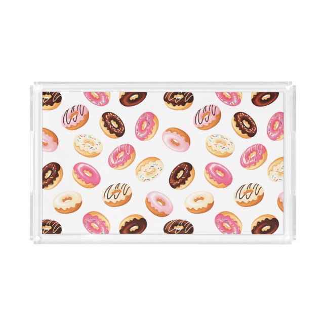 Sweet Donut Pattern Acrylic Tray (Front)