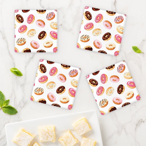 Sweet Donut Pattern Coaster Set