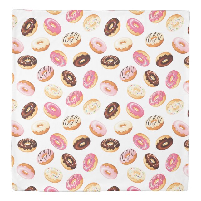 Sweet Donut Pattern Duvet Cover (Front)