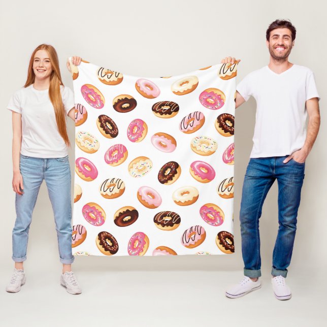 Sweet Donut Pattern Fleece Blanket (In Situ)