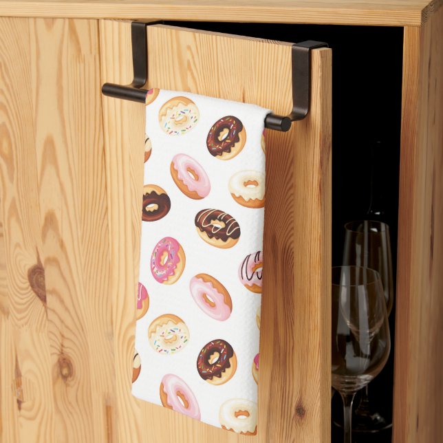 Sweet Donut Pattern Kitchen Towel (Thirds Fold)