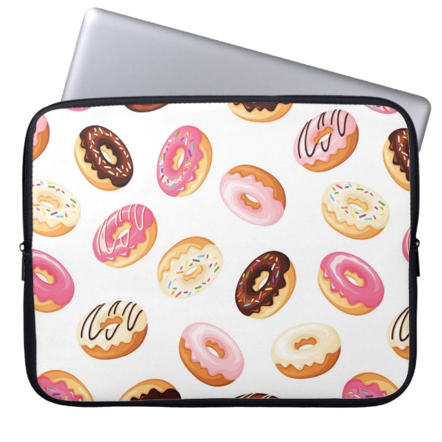 Sweet Donut Pattern Laptop Sleeve (Front)