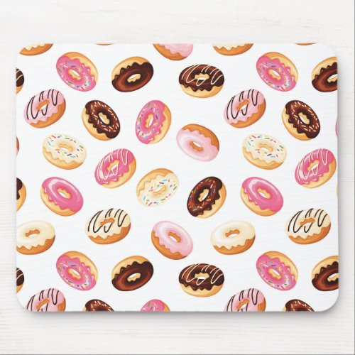 Sweet Donut Pattern Mouse Pad