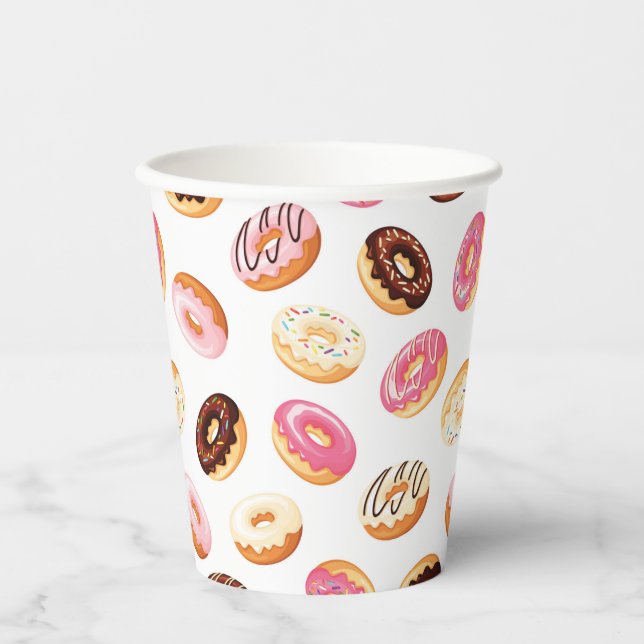Sweet Donut Pattern Paper Cups (Front)
