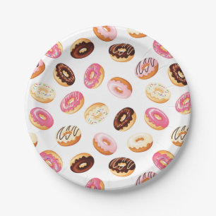 Sweet Donut Pattern Paper Plates