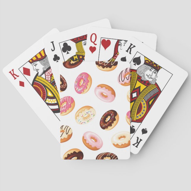 Sweet Donut Pattern Poker Cards (Back)