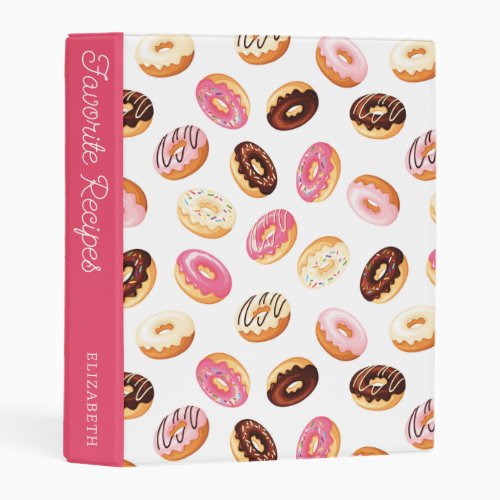 Sweet Donut Pattern  Recipe Book Mini Binder