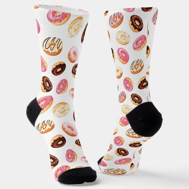 Sweet Donut Pattern Socks (Angled)