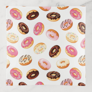 Sweet Donut Pattern Trinket Tray