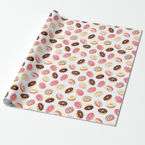 Sweet Donut Pattern Wrapping Paper