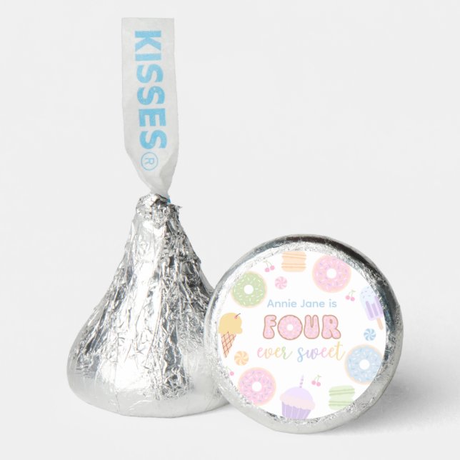 Sweet Donut Themed Fourth Birthday Party Favors (Front)