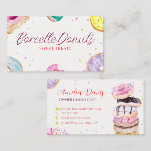 Sweet Donuts Bakery Dessert Catering Business Card