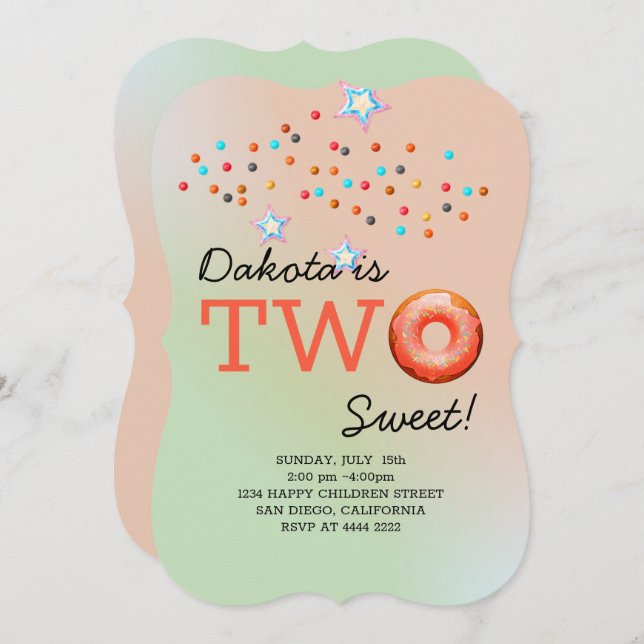 Sweet Donuts Birthday Invitation (Front/Back)