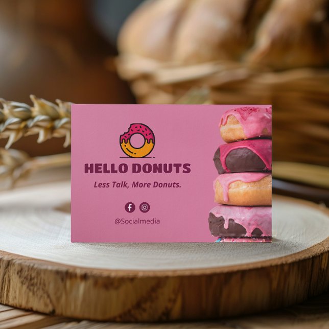 Sweet Donuts Business | Pink Cute Barcode Business Card (Creator Uploaded)