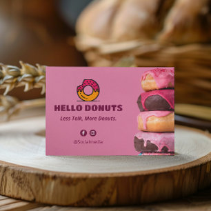 Sweet Donuts Business   Pink Cute Barcode Card