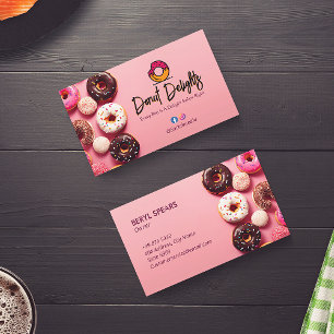 Sweet Donuts Business   Pink Cute Donuts Card