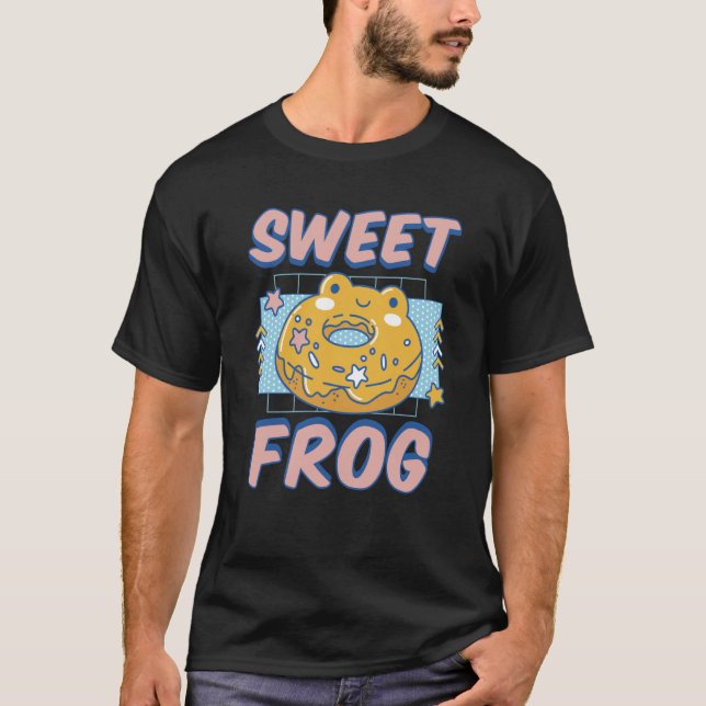 Sweet Donuts Donut Frog Cute Animal Frog Doughnuts T-Shirt (Front)
