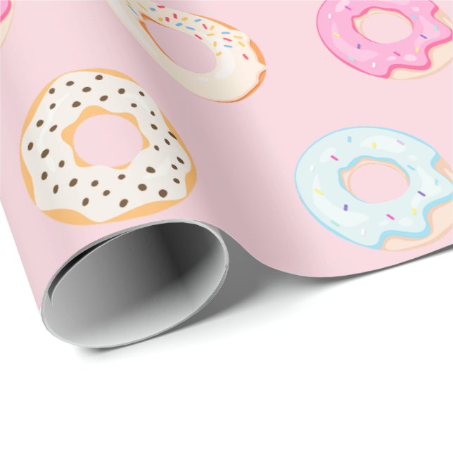 Sweet Donuts Pink Wrapping Paper (Roll Corner)