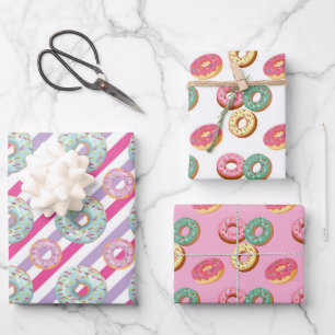Sweet Donuts Series Design 10 Wrapping Paper Sheets