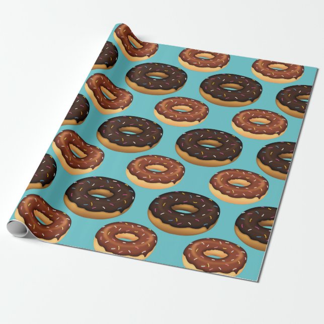 Sweet Donuts Series Design 5  Wrapping Paper (Unrolled)