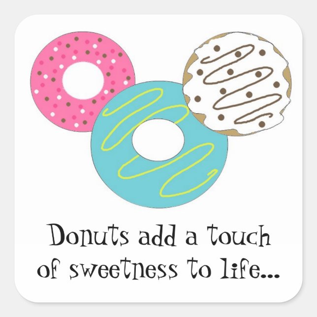 Sweet Donuts Square Sticker (Front)