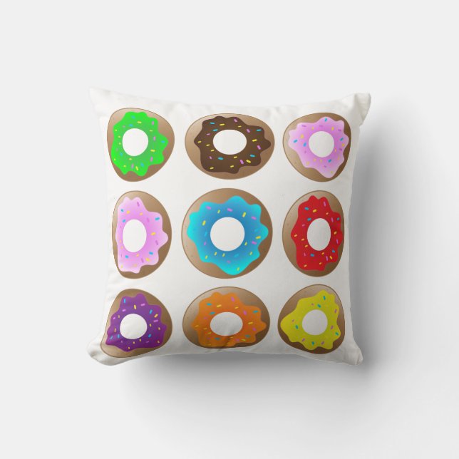 Sweet! Donuts! Throw Pillow (Front)