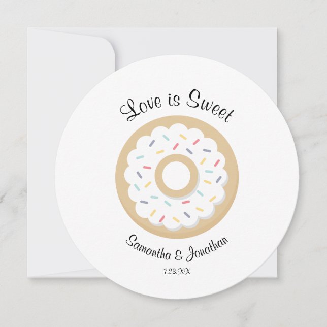 Sweet Donuts Wedding Welcome Bag Thank You Card (Front)