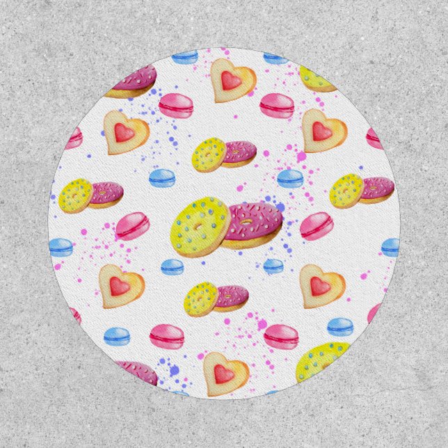 Sweet donuts with colorful glaze pattern patch (Front)