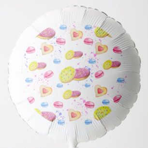 Sweet donuts with colourful glaze pattern balloon