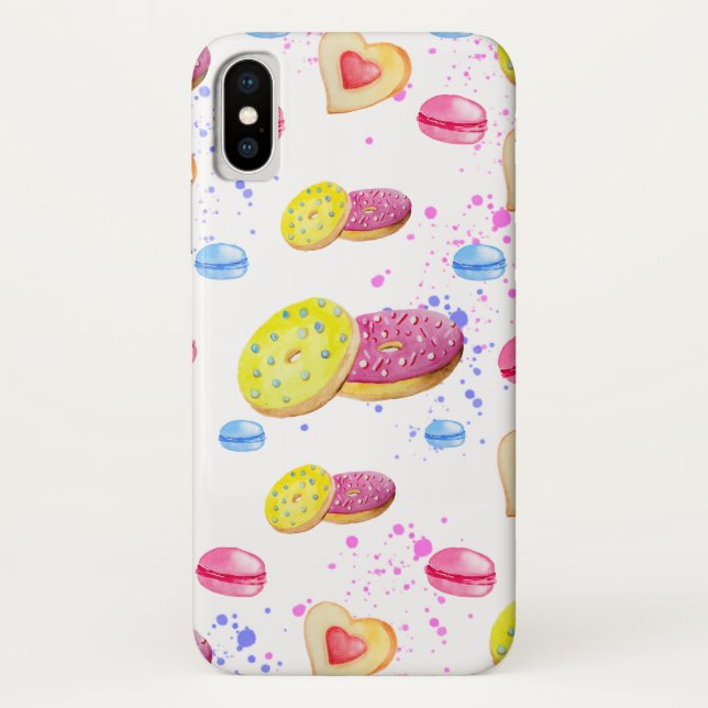 Sweet donuts with colourful glaze pattern Case-Mate iPhone case (Back)