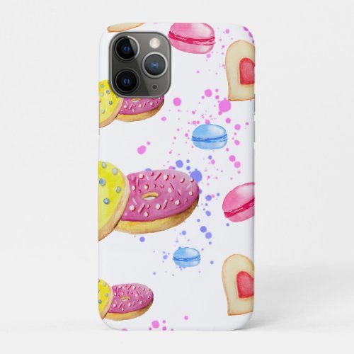 Sweet donuts with colourful glaze pattern iPhone 11 pro case