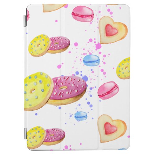 Sweet donuts with colourful glaze pattern iPad air cover