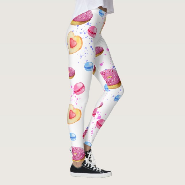 Sweet donuts with colourful glaze pattern leggings (Right)