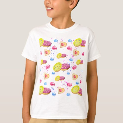 Sweet donuts with colourful glaze pattern T_Shirt